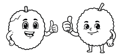  lychee character making a thumbs vector illustration with white background 
