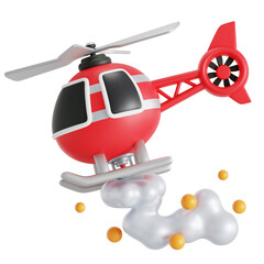 Rescue helicopter 3D icon