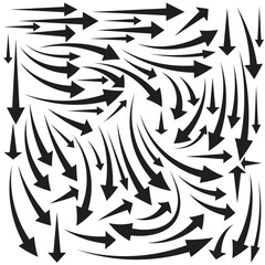 Abstract Black Arrow on White Background