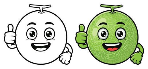 Thumbs up Melon making avector illustration with white background 