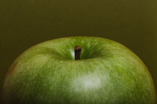 Detailed Macro of a Green Apple