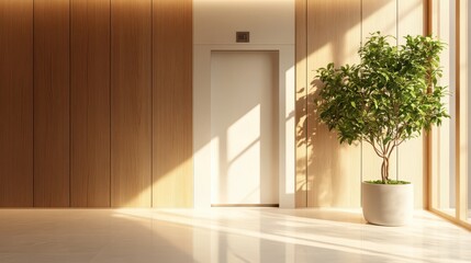 Modern Elevator doors of office or hotel hallway, Lobby interior, corridor in house with lift,Black elegant lift for passenger or cargo elevators,copy space.