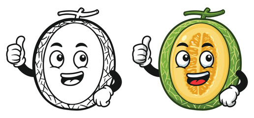 Thumbs up Melon making avector illustration with white background 