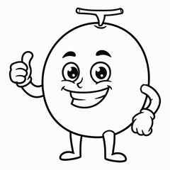 Cartoon orange fruit character giving a thumbs up making a vector illustration with white background