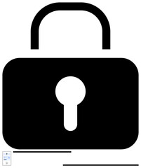 Black padlock with keyhole. Ideal for privacy, security, data protection, access control, safety systems, cybersecurity, trust and confidentiality. Flat simple metaphor