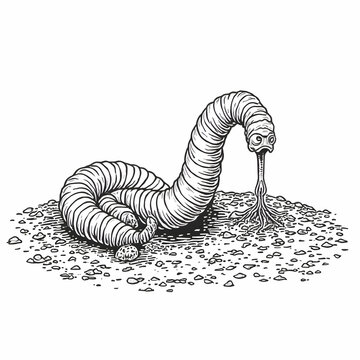 worm creature emerging from ground clip art preview