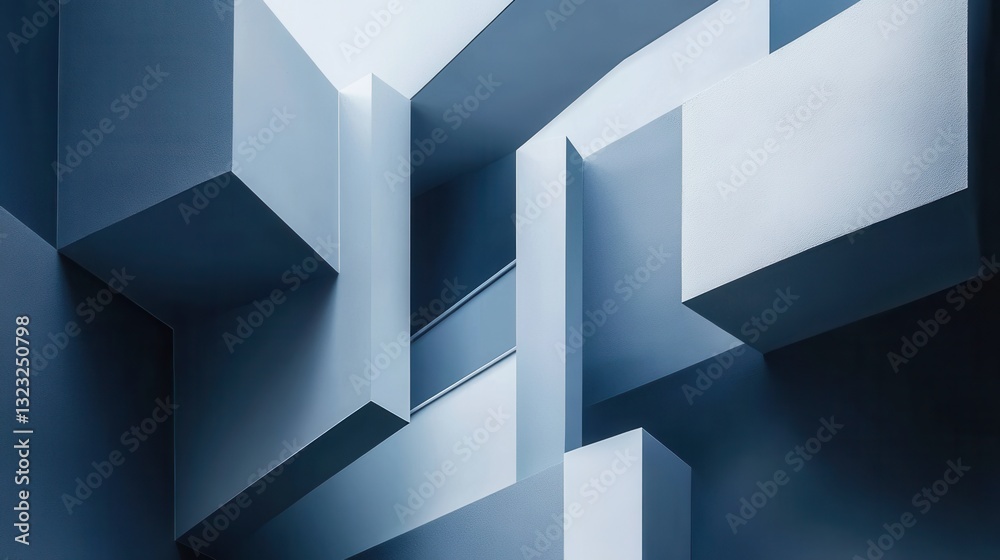 Aufkleber Structured geometric background in navy blue, gray, and white signifying governance and stability with a modern design and balanced layout