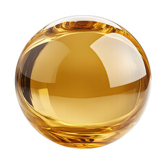 Golden Glass Orb Sphere Isolated - Orb, Gold, Glass, Sphere, Transparent Background