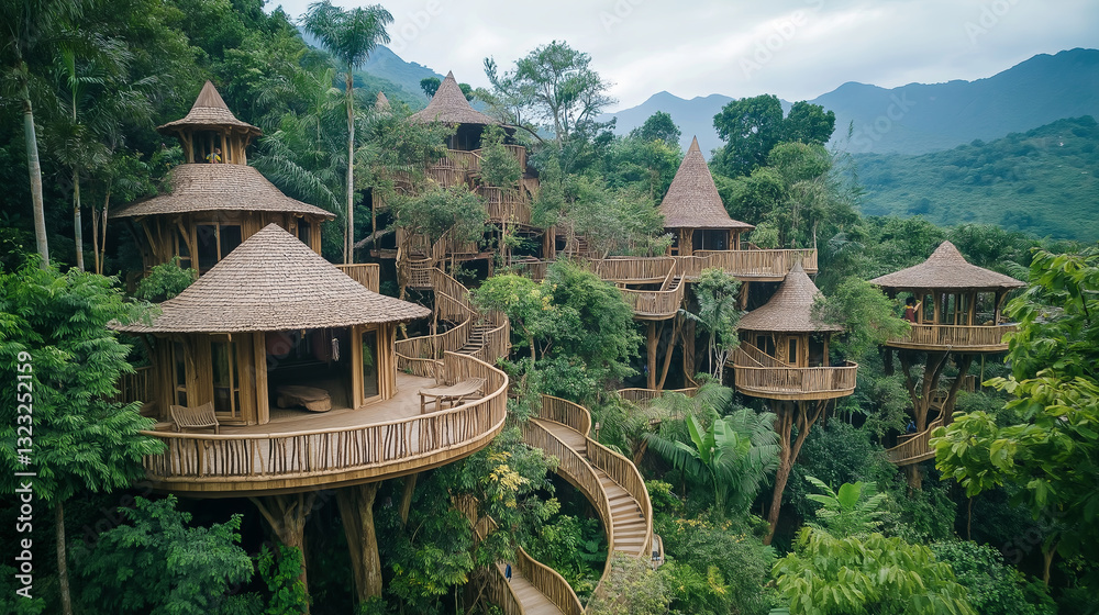 Poster A treehouse village hidden deep within an enchanted jungle.