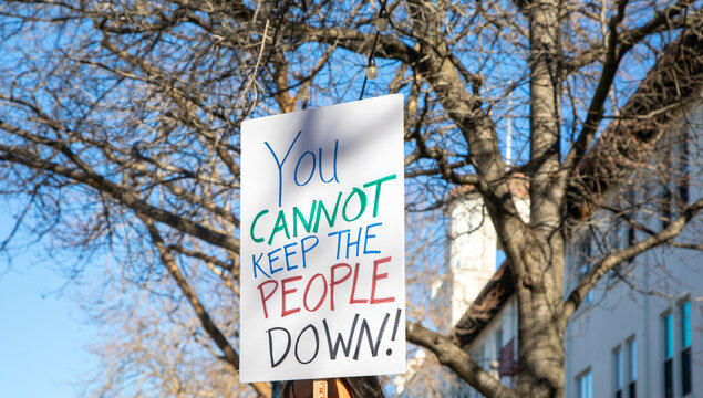 Homeade posters at a rally