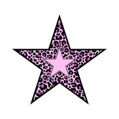 Obraz premium Leopard print star on a white background.