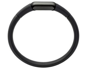 Black fitness tracker on a transparent background