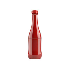 Red Ketchup Bottle Mockup on Transparent Background