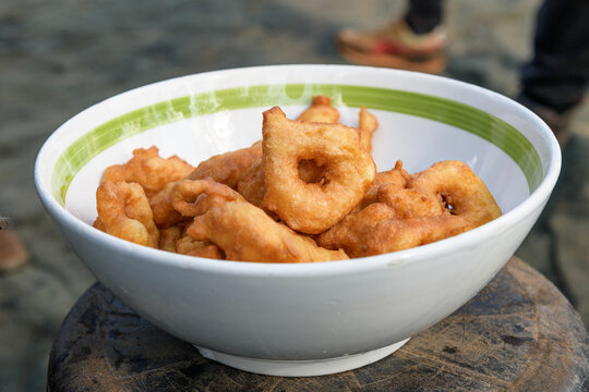 Traditional Italian donuts fried in olive oil called pettole