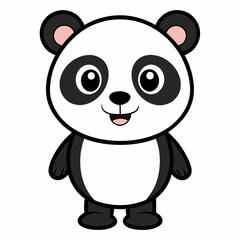 Cute cartoon panda illustration perfect for children's media.