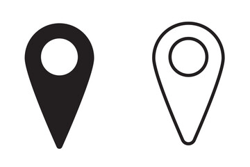 Location or map pin icon symbol. flat vector illustration