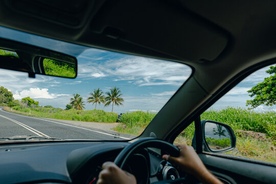 Driving along scenic roads 
