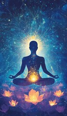 Beautiful oracle cards for production design. Meditative practice with glowing energy vibes.