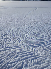 Vast rut marks in the snow