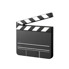 3d classic film clapperboard icon representing filmmaking, video production and movie industry, ideal for cinema, media, entertainment projects and creative video editing	