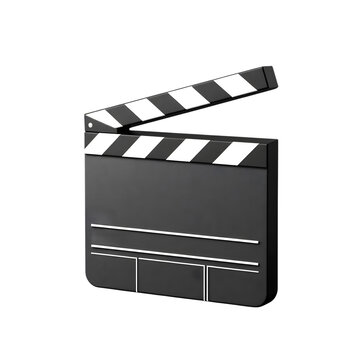 3d classic film clapperboard icon representing filmmaking, video production and movie industry, ideal for cinema, media, entertainment projects and creative video editing	