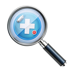 Fototapeta premium Magnifying Glass on Checkered Background 