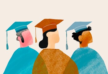 graduates in caps and gowns