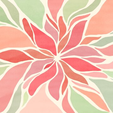 Botanical background in pastel color