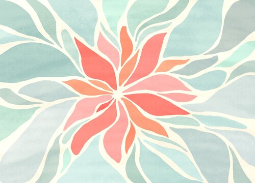 Botanical background in pastel color