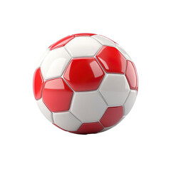 Fototapeta premium Red and White Soccer Ball 3D Render of a Classic Football