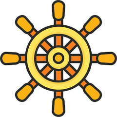 Obraz premium Ship Wheel Sticker