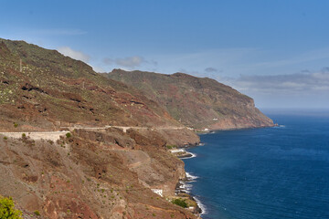 Obraz premium Scenic coastal road along cliffs in Tenerife........