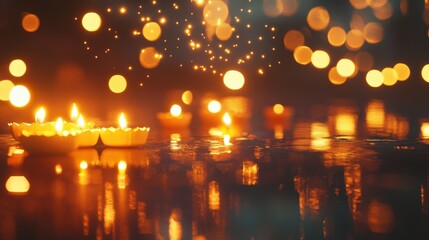 Banner design for diwali festival and podium,Diwali light decoration candle with fireworks,Stage,Product display Showcase design sparkle background,Deepavali,Dipavali,3D podium illustration.