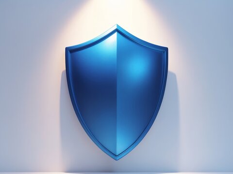 A strong blue shield offers ultimate protection security and safety.