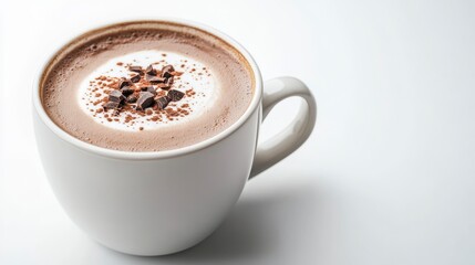 Silky Hot Cocoa Cup with Creamy Foam and Cocoa Art Design