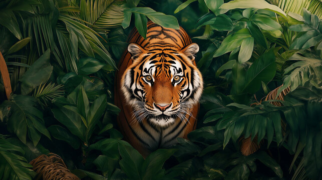 tiger in bushes