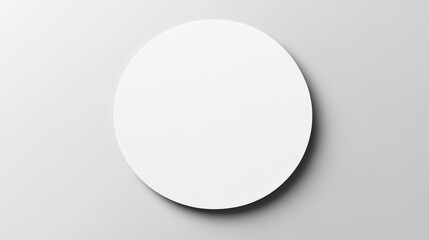 Isolated White Circle On Gray Background - Simple Round Shape