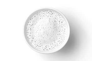 Top View of Frothy Milk in a White Disposable Cup, Perfect for Coffee or Beverage Mockups