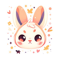 Adorable and Playful Rabbit Engaged in Various Activities, Minimalist and Logo-Style Designs illustrator.
