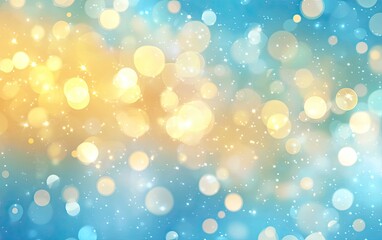 Obraz premium Abstract gold and blue bokeh lights background