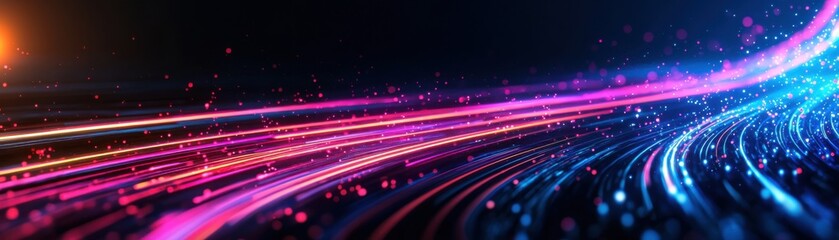 Dynamic light trails in urban environment abstract visuals night scene modern technology concept