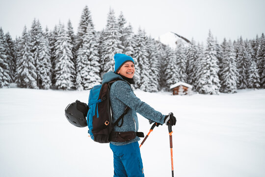 happy ski tourer