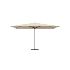 Modern Beige Square Outdoor Patio Umbrella on a Black Stand