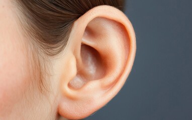 Exploring human anatomy close-up of an ear medical study indoor environment macro view biological concept