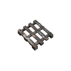 Weathered Wooden Pallet Fragment - Isolated on Black