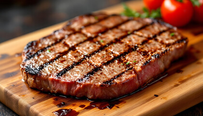 grilled steak on a grill