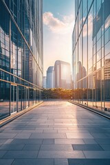 Fototapeta premium A clean modern technology park symbolizing innovation, sustainability, and the future of urban development.