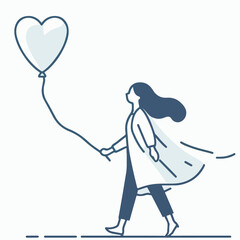 illustration of someone carrying a balloon