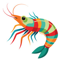 colorful shrimp vector image on white background