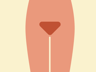 Woman body with pubic hair